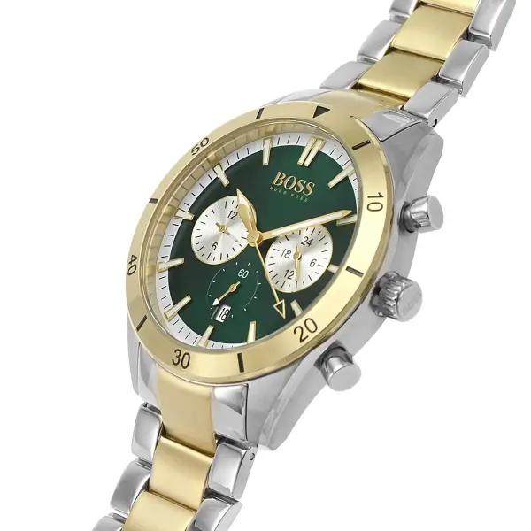 BOSS FULL GOLD METAL - GREEN DIAL - CRONOGRAPH image 3