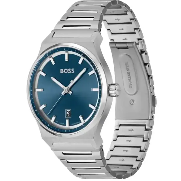 BOSS SILVER METAL - BLUE DIAL image 1