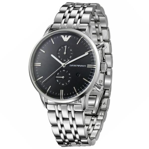 ARMANI SILVER - BLACK DIAL -  image 1