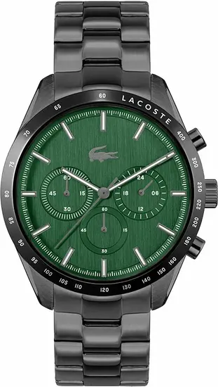 LACOSTE BLACK METAL - GREEN DIAL  image 0