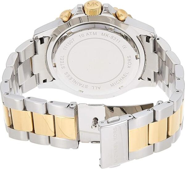 MICHEAL KORS TWO TONE GOLD X SILVER - BLACK DIAL - FOR MEN  image 1