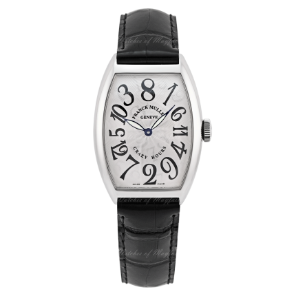 FRANCK MULLER CRAZY HOUR WHITE DIAL - BLACK LEATHER - R image 0