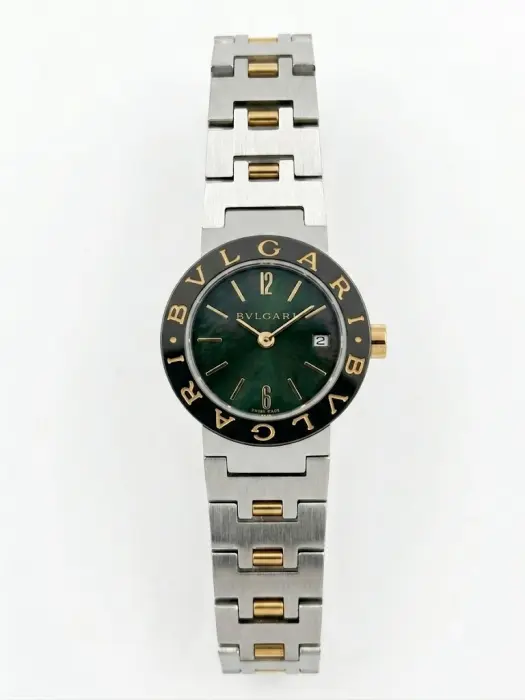 BVLGARI FOR HER WHITE DIAL TWO TONE GOLD WITH GREEN DIAL  image 0