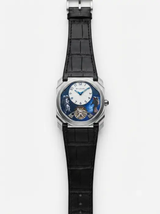 BVLGARI OCTO FINISSIMO TOURBILON - BLUER DIAL - LEATHER STRAP  image 0