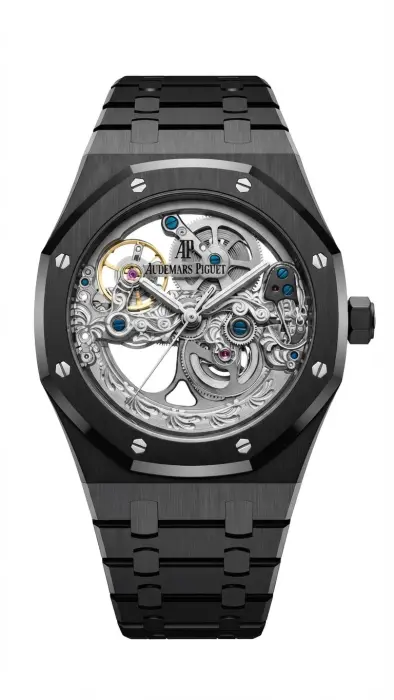 AP Royal Oak SKELETON OPEN WORKED (FULL BLACK) - MQ image 0