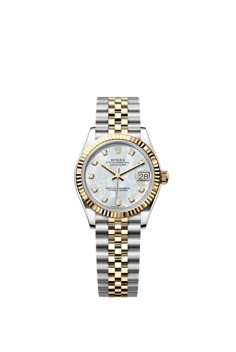 ROLEX DATE JUST TWO TONE  FOR HER WITH MOTHER OF PEARL DIAL 31Mm image 0