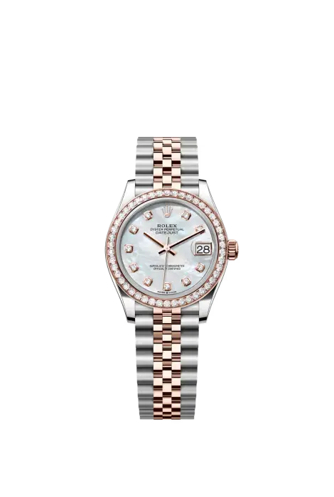 ROLEX DATEJUST ROSE GOLD MOTHER OF PEARL DIAL WITH DIAMOND FRAME - J - SC image 0
