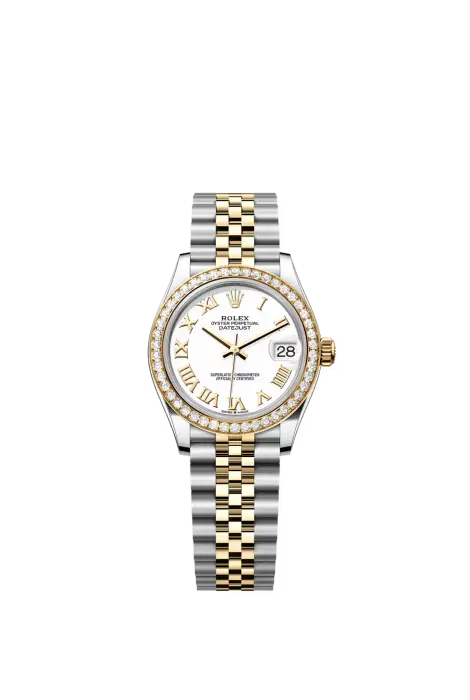 DATE JUST TWO TONE GOLD WITH WHITE DIAL ROMAN NUMBER  image 0