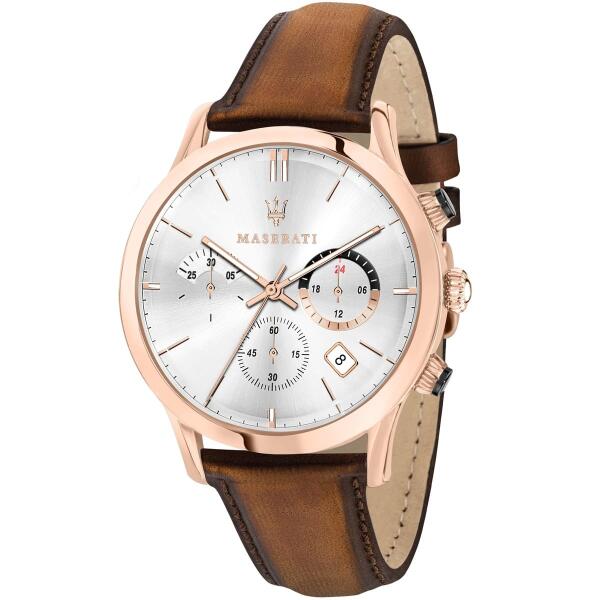 MASERATI LEATHER BROWN - WHITE DIAL image 0