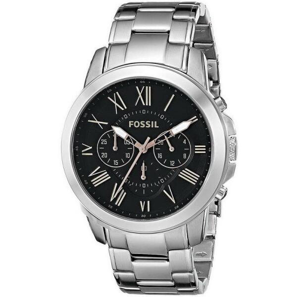 FOSSIL SILVER METAL - DIAL BLACK image 0