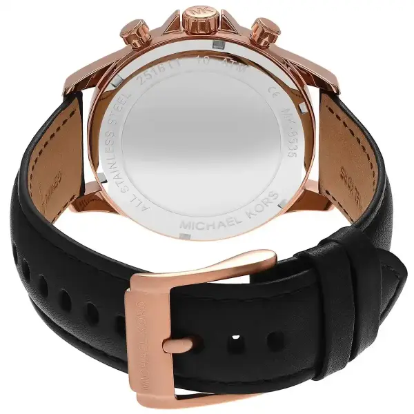 MICHEAL KORS LEATHER BLACK - BLACK DIAL  image 3