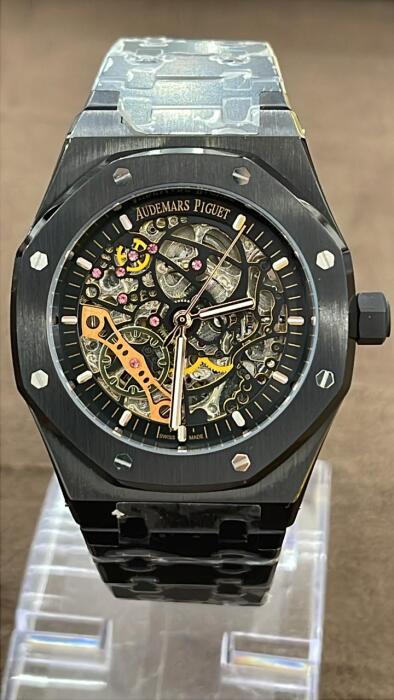 AP Royal Oak SKELETON OPEN WORKED  (FULL BLACK) - MQ  image 1