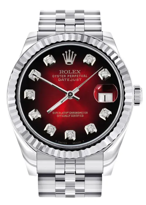 ROLEX DATE JUST RED DIAL 31 MM  image 0