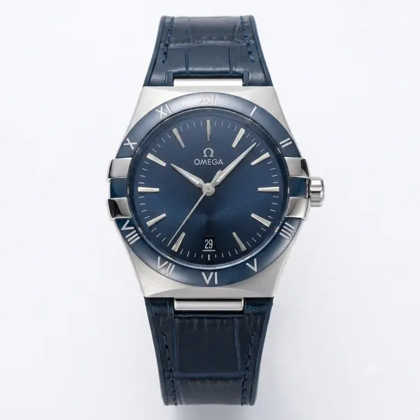 OMEGA CONSTELLATION - RUBBER NAVY - NAVY DIAL - MQ image 0