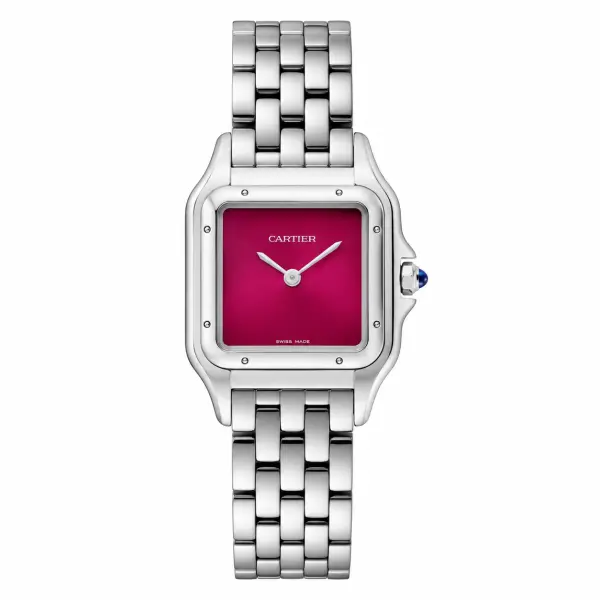 CARTIER PANTHER SILVER - RED WINE DIAL - MEDIUM - MQ image 0