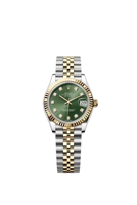 ROLEX TWO TONE SILVER X GOLD - GREEN DIAL - DIAMOND MARKS - J (Z) - R image 0