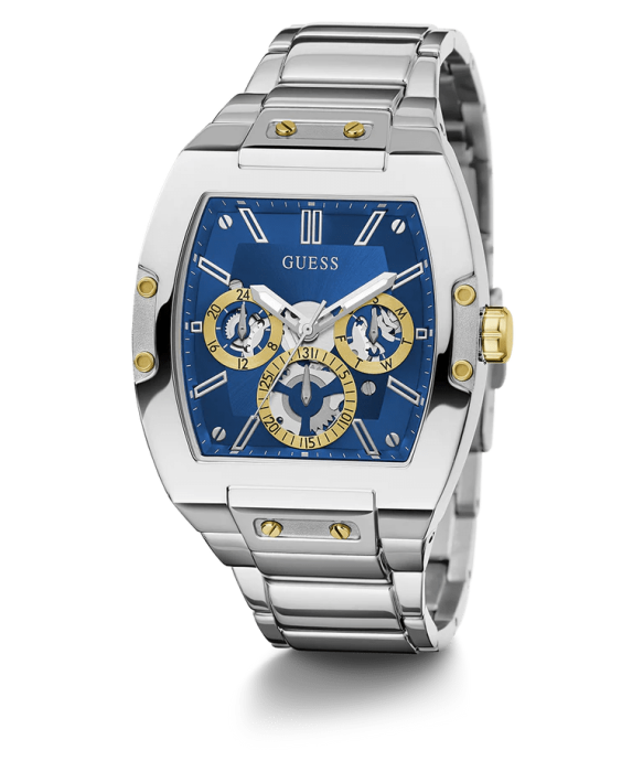 GUESS METAL SILVER - BLUE DIAL - CHRONOGRAPH image 1