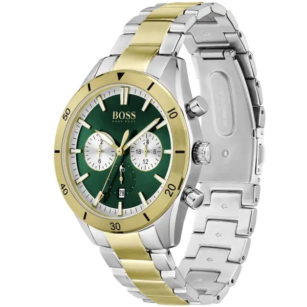 BOSS FULL GOLD METAL - GREEN DIAL - CRONOGRAPH image 1