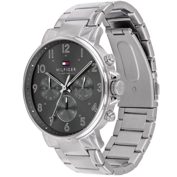TOMMY METAL SILVER - BLACK DIAL - CHRONOGRAPH  image 1