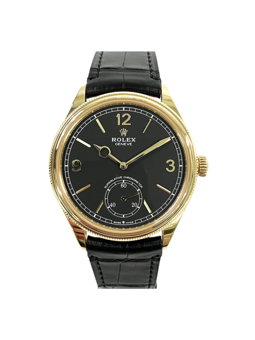 ROLEX 1908 - YELLOW GOLD BLACK DIAL - R image 0