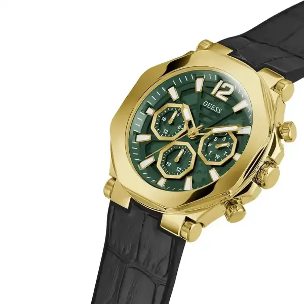 GUESS RUBBER BLACK - FRAME GOLD - GREEN DIAL image 2