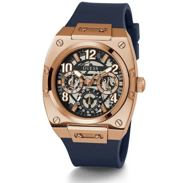 GUESS RUBBER BLACK - FRAME ROSE GOLD - ROSE GOLD CHRONOGRAPH image 0