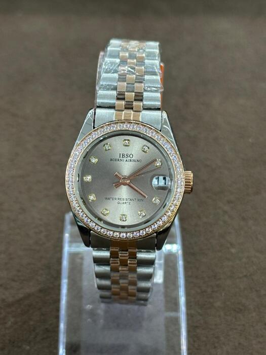  IBSO TWO TONE SILVER X ROSEGOLD GREY DIAL WITH DIAMOND image 0