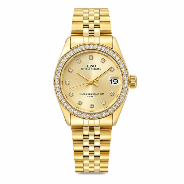 IBSO FULL GOLD YELLOW DIAL WITH DIAMOND -  image 0