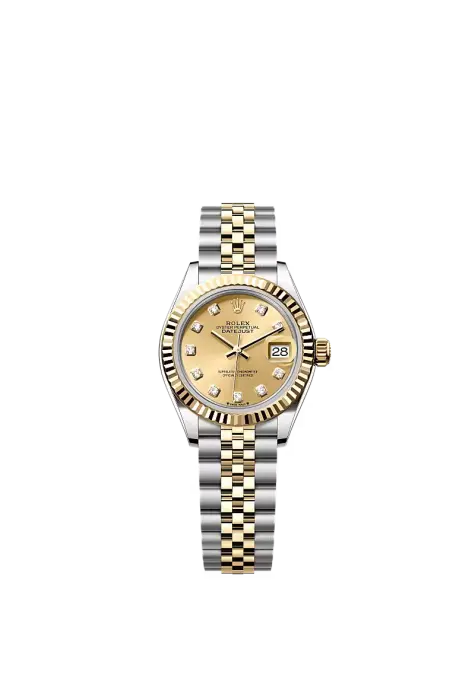 ROLEX TWO TONE SILVER X GOLD - GOLDEN DIAL - DIAMOND MARKS - J (Z) - R image 0