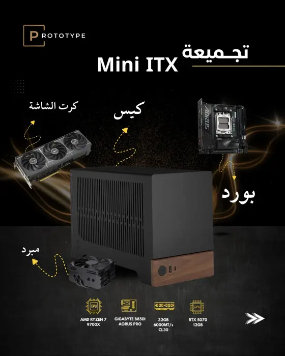 Prototype Terra 9700X RTX 5070 – Mini ITX Performance Build image 0