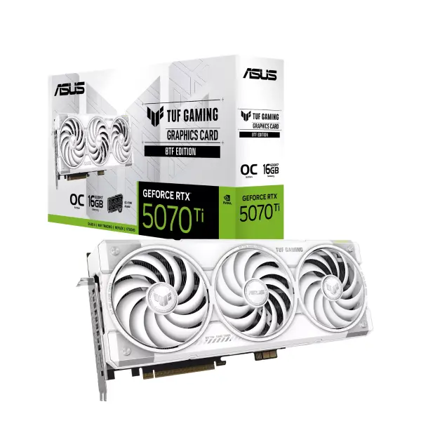 ASUS TUF GeForce RTX 5070 TI 16GB OC BTF Graphic Card - White image 9