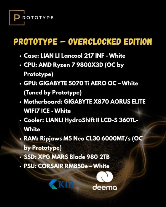 Prototype Arctic Aero 5070 Ti Gaming PC – Ryzen 7 9800X3D | RTX 5070 Ti White Edition image 1