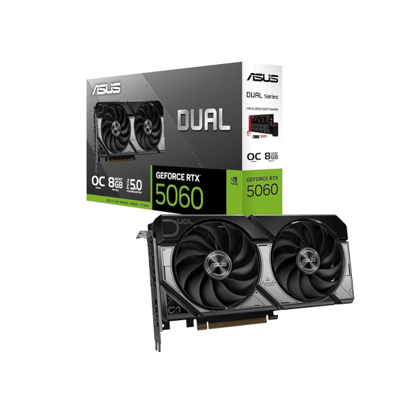 ASUS DUAL Nvidia GeForce RTX 5060 OC 8GB Graphics Card - Black image 0