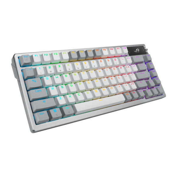 Asus M701 Rog Azoth 75% RGB Wireless Mechanical Gaming Keyboard NX Snow Switch Refined Linear (Arabic) - White image 5