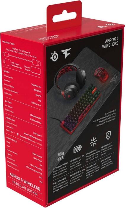 STEELSERIES AEROX 3 Wireless Faze Clan Gaming Mouse image 3