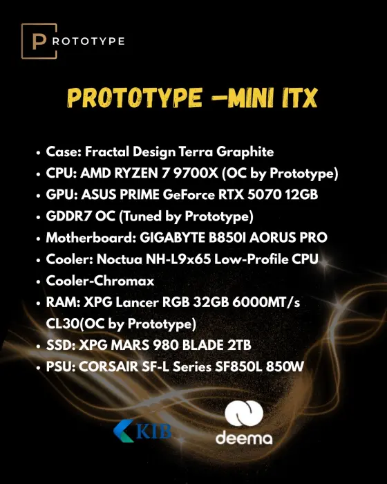 Prototype Terra 9700X RTX 5070 – Mini ITX Performance Build image 1