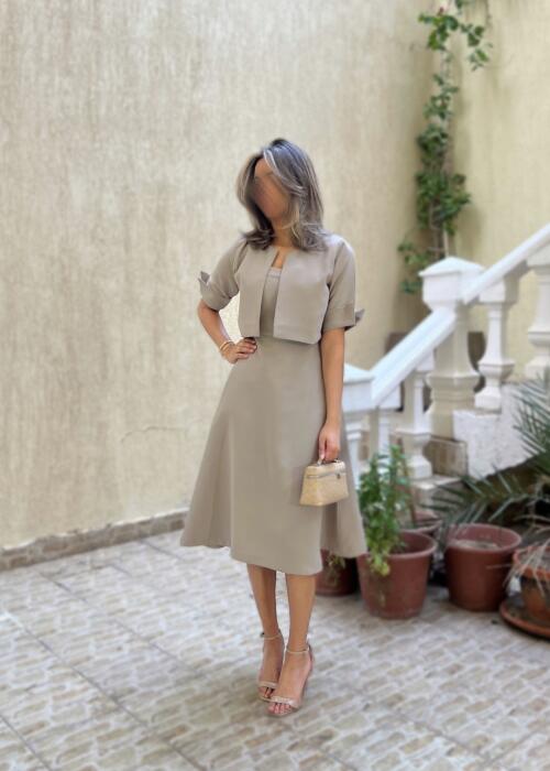 Evia Dress | Beige image 0