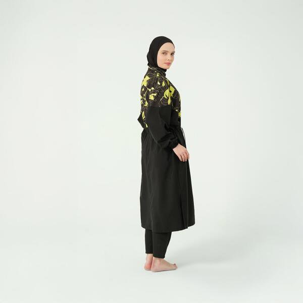 528-مايو أسود مع لون اخضر على التوب طويل image 6