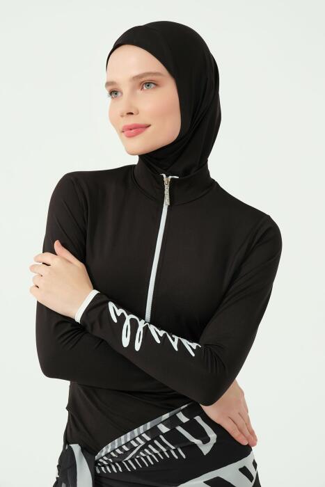 7096-شال اسود مخصص لمايو السباحه شيفون image 7