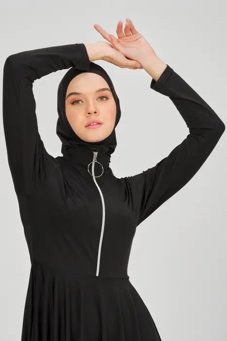 ALF-659 تنورة سحاب-اسود ساده image 9