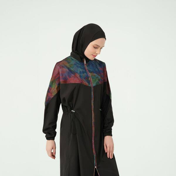 525-مايو أسود مع توب طويل بتصميم شبك image 1