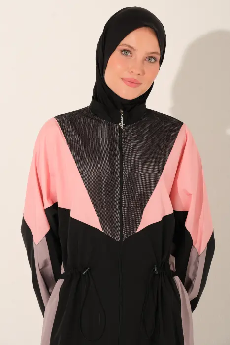 530-اسود - بوركيني رياضي بخطوط  image 4