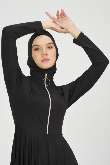 ALF-659 تنورة سحاب-اسود ساده image 18