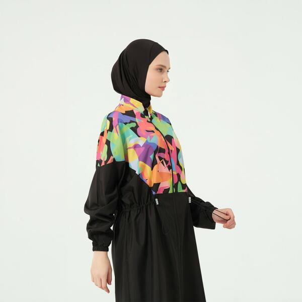 522-مايو وتربروف أسود طويل مع توب ملون image 5