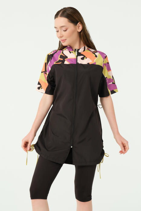 754-black short sleeve waterproof color top B image 6