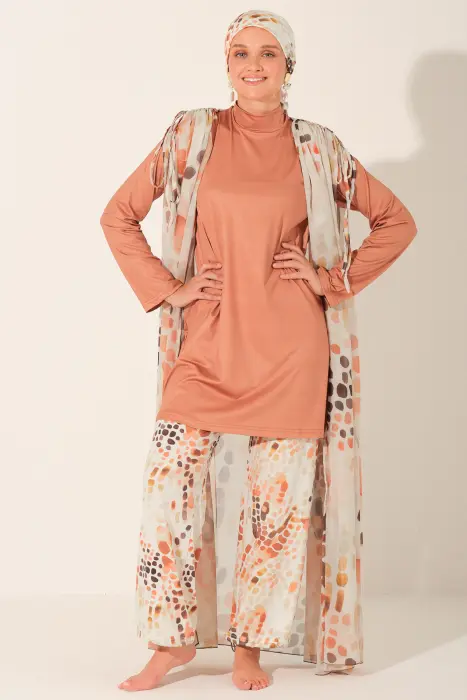 7150 - فستان باللون القرفه لمايو ٦١٢-STD image 4