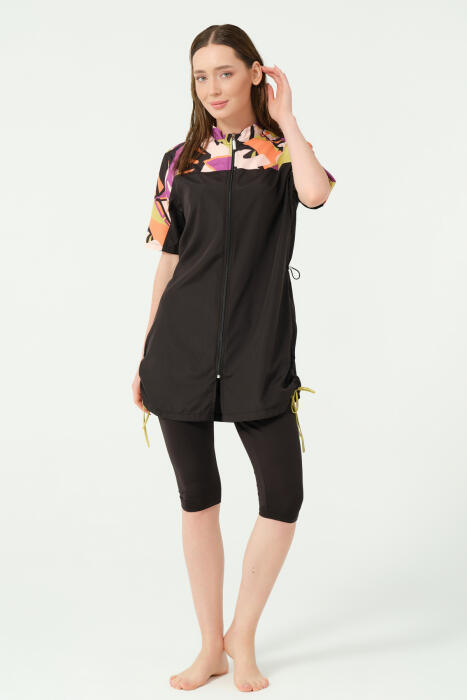 754-black short sleeve waterproof color top B image 2