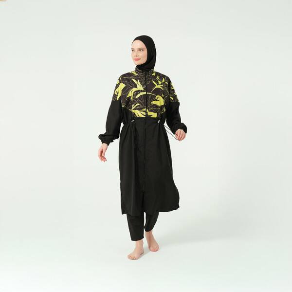 528-مايو أسود مع لون اخضر على التوب طويل image 1