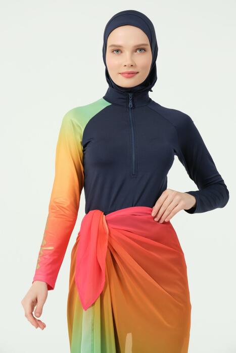 7094-شال بحر مخصص لمايو السباحه بلون اشعة الشمس image 4