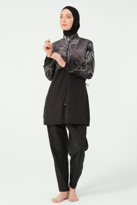 267-مايو اسود مع نقشة نخل وخط اخضر  image 3